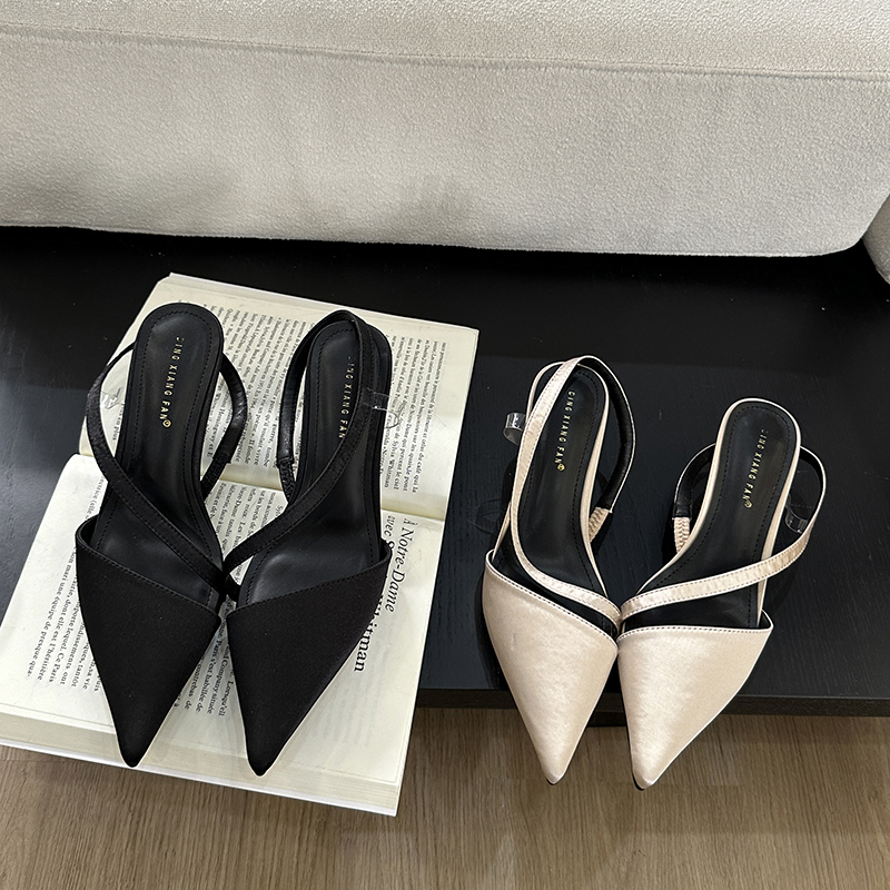 1705052328459_443607.jpg 2024 Spring New Minimalist Design Pointed Toe High Heel Sandals Fashion Elegant Solid Color Commute Thin Heel Sandals