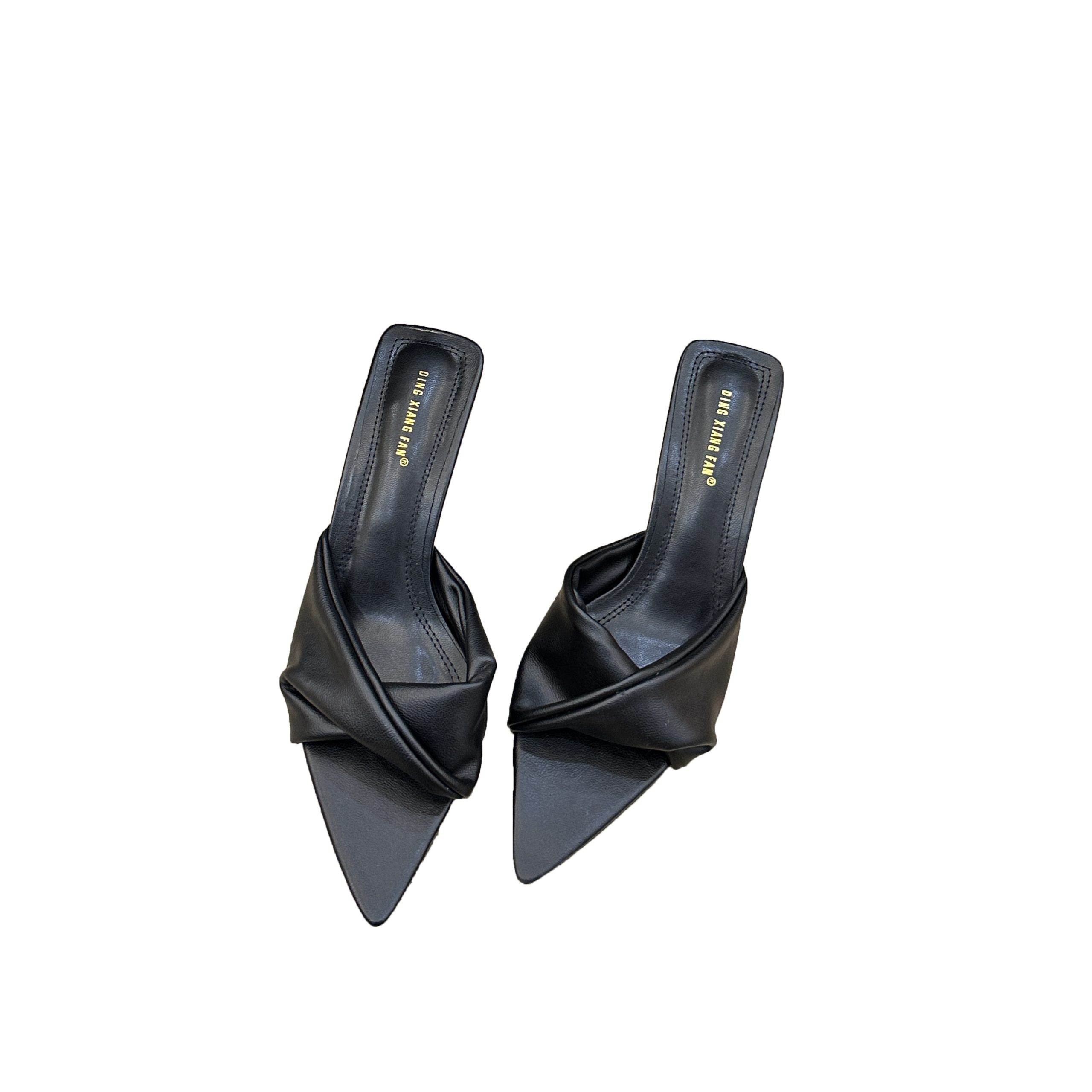 1708479664038_367999.jpg 2024 Spring Summer New Comfortable Mid Heel Pointed Toe Open Toe Women's Sandals Light Mature Temperament Slippers