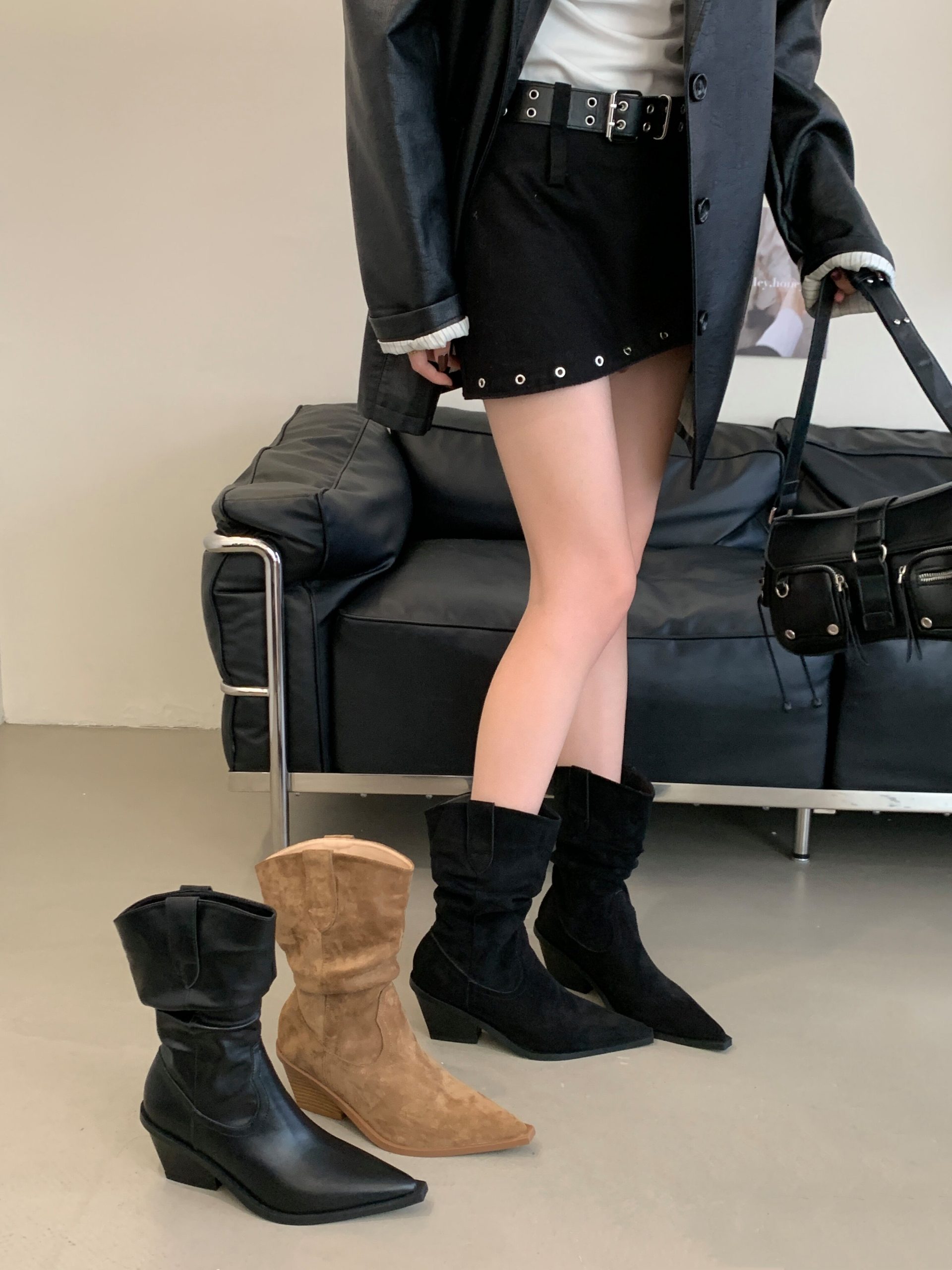1756886413178_Vi0glB.jpg BUBUFLY Women's Chunky Heel Western Boots 2025 New Fashion Mid-Calf Boots
