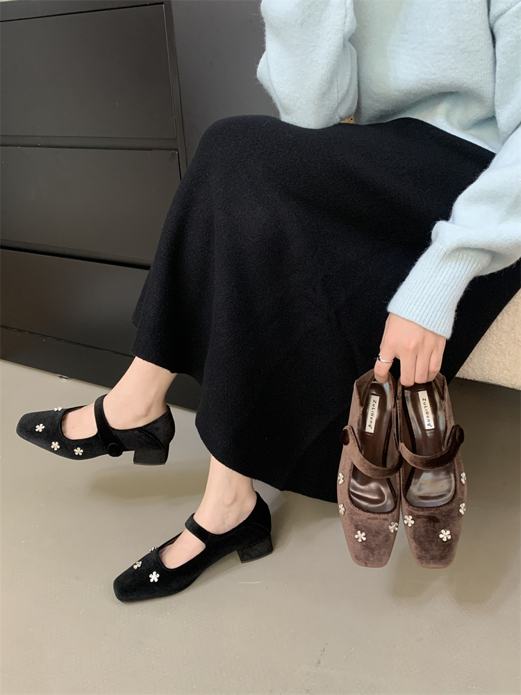 1758092586738_pqOTH0.jpg 2025 Autumn New Retro Square Toe Mary Jane Shoes Women Elegant Rhinestone Low Heel Slip-On PU Leather