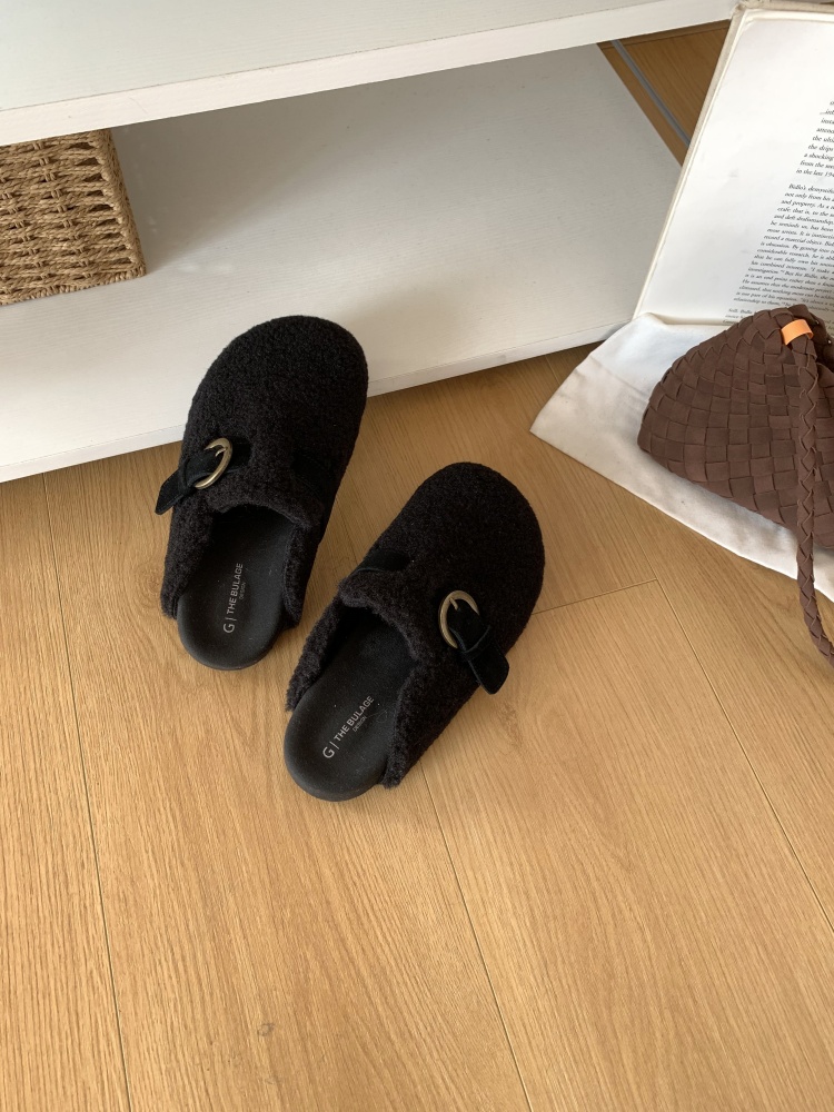 1759899568447_FHbx5Y.jpg Women's Flat Birkenstock Style One-Strap Faux Fur Slippers 2025 New Autumn Winter Slip-On Shoes