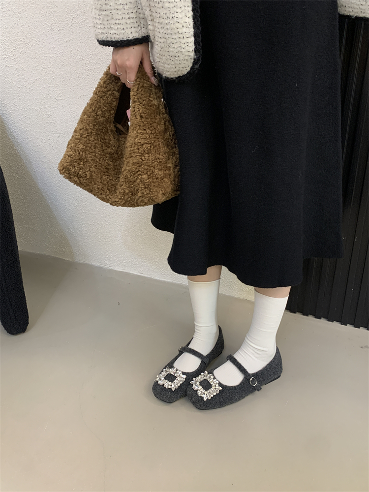 1761466056230_09cJoJ.jpg 2025 New Winter Fashion Versatile Rhinestone Buckle Woolen Flat Mary Jane Shoes 35-40